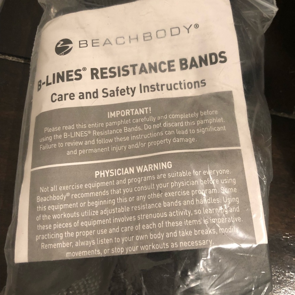 NWT Beachbody B-Lines Resistance Bands Soft Handles Replacement 1 Pair - New